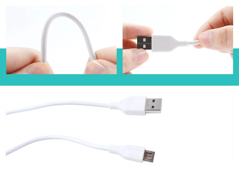 3 Foot 1 Meter Transmission Fast Charge Data Line Micro Usb Cable White For Android - ANKUX.COM