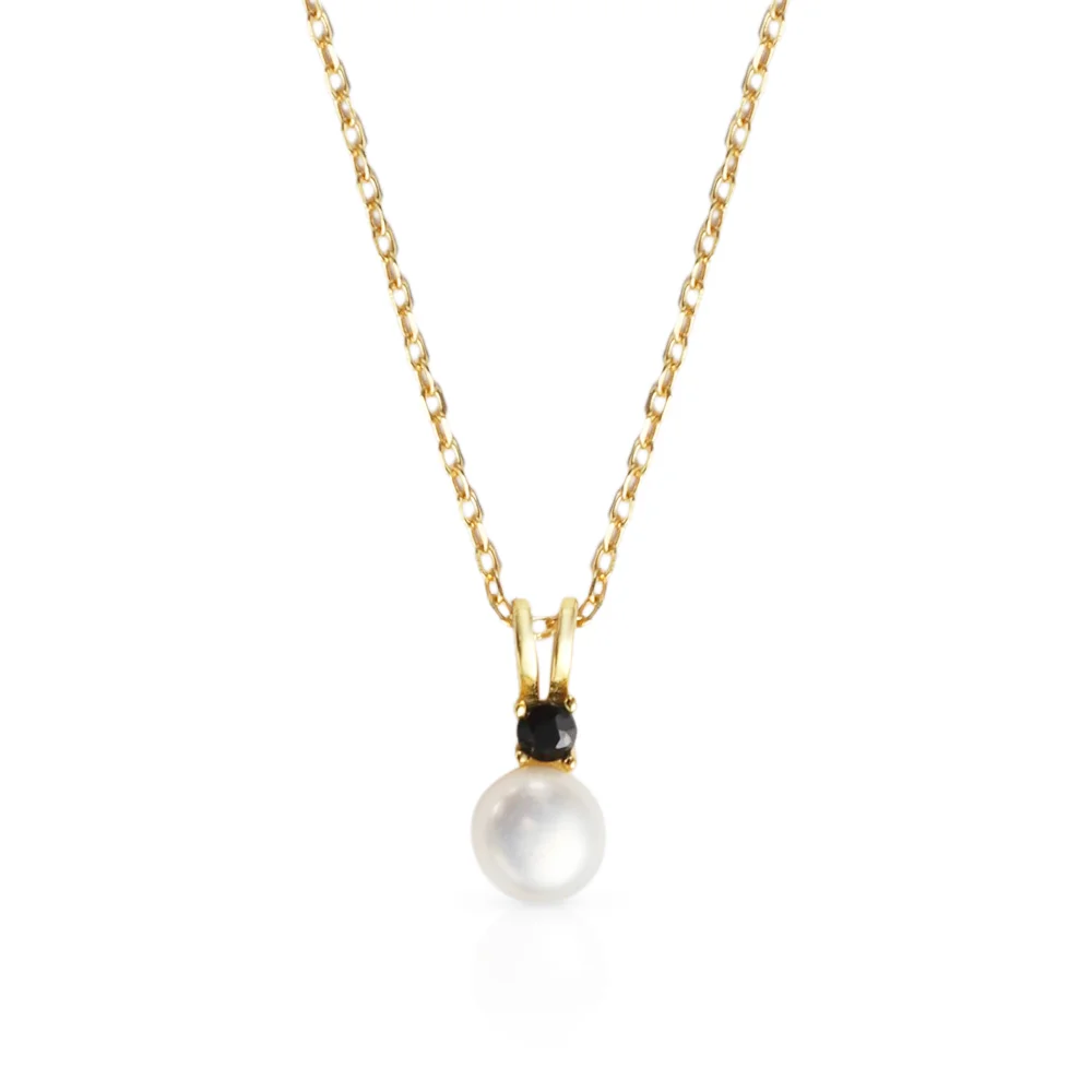 

Chris April fine jewelry 925 sterling silver gold plated natural freshwater pearls black onyx pendant charm necklaces