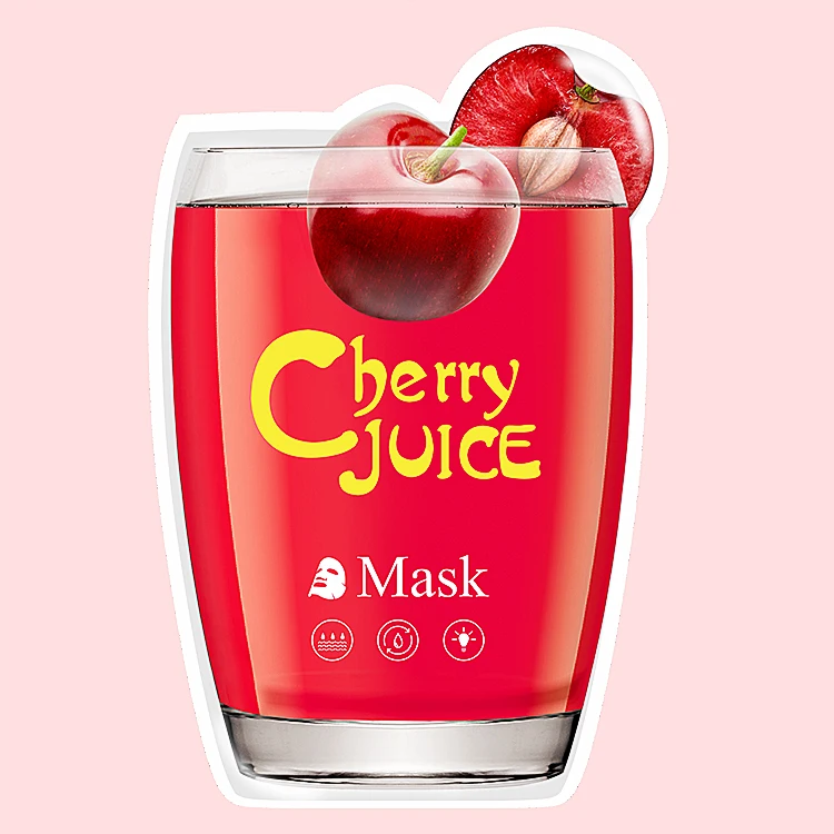 

OEM Private Label Fruit Extract Facial Mask Skin Care Moisturizing Brightening Cherry Juice Mask, White color