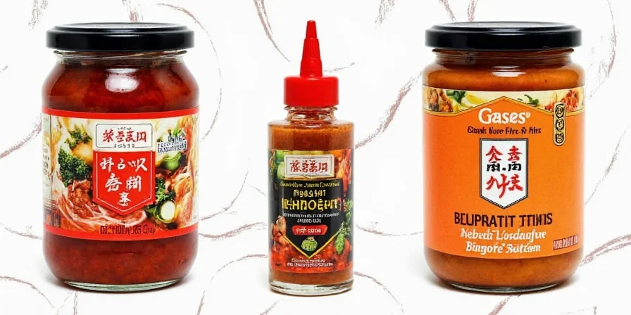 Close-up of Thai chili garlic sauce bottle