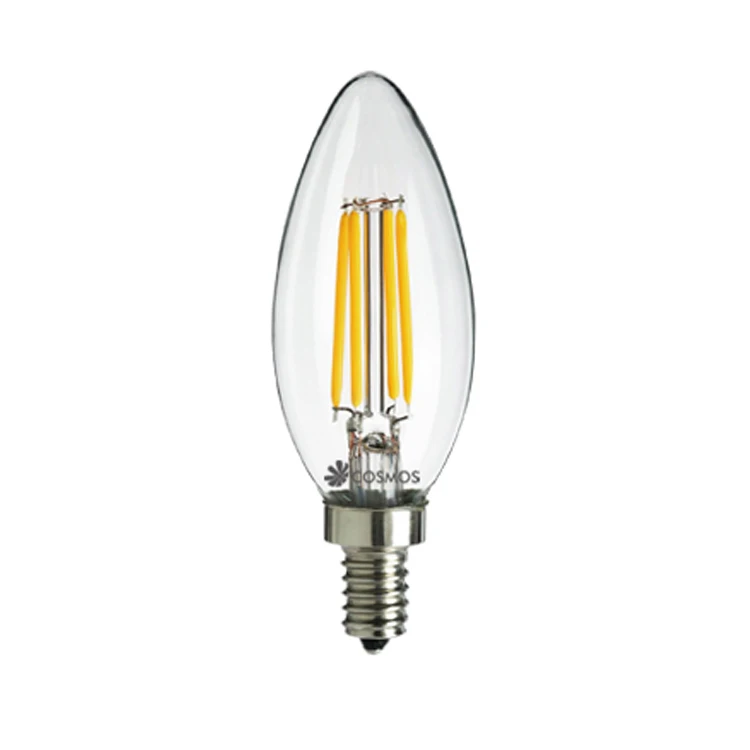 Wholesale Decorative Clear B10 E12 E14 E26 E27 110v 220v 2w 4w 6w C35 C37 Dimmable candle led vintage Edison filament bulb light