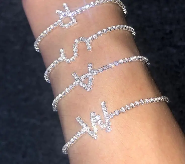 
New 26 Letter Name Anklet Personality Tennis Bracelet Letter Foot Chain Foot Jewelry 