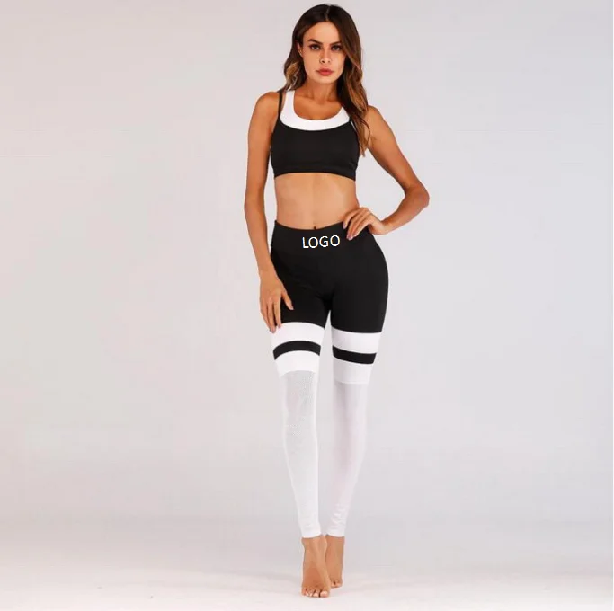 

Best Selling Women New Mesh Splicing Color Yoga Pants Sports Leggings Tights High Waist Leggings