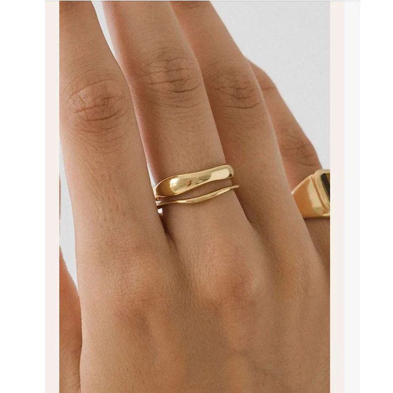 

18K Stackable Stainless Steel Rings for Women Rings, As pic