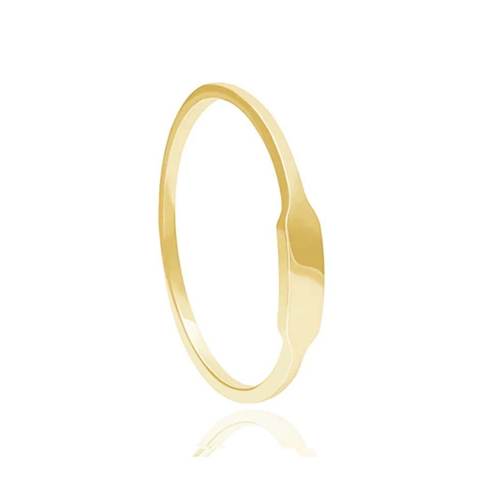 

Fashion Minimalist Jewelry Gold Plated Jewelry 925 Sterling Silver 14K Gold Plated Engraved Signet Ring