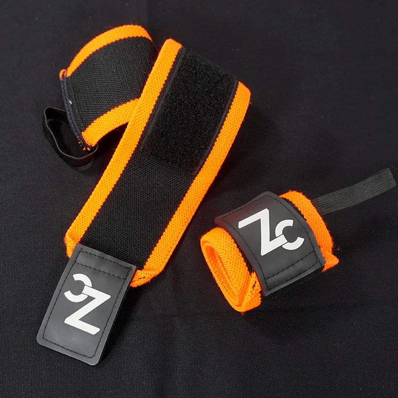 

Wholesale Custom logo weight lifting gym wrist wraps for women and men, Orange