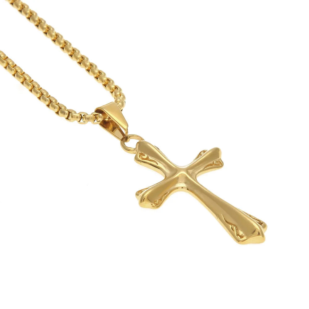 

High quality stainless steel color hip-hop men stainless steel cross rap jewelry