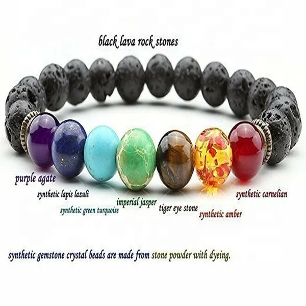 

Lava Stone Bracelets With a variety of beautiful gemstones, Black color