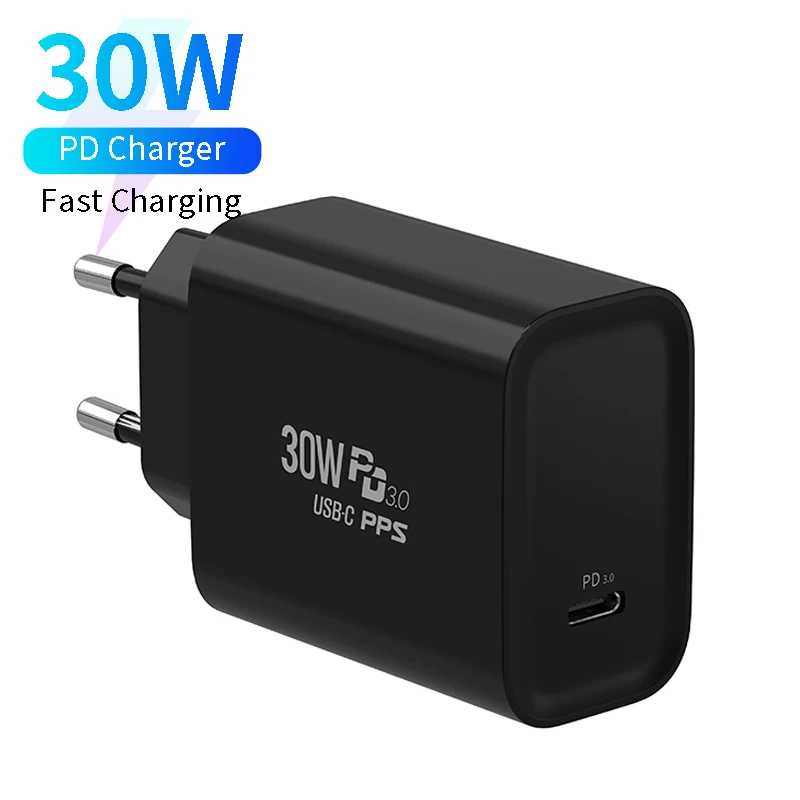 

HUNDA portable Mini Single port Type C charger UK EU US AU standard plug 30 w PD3.0 fast wall charger