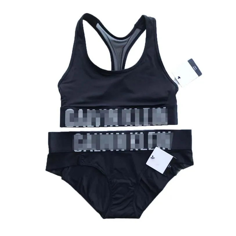 

Yoga Gym Letter Print Bra Set High Waist Brief Breathable Seamless Women Underwear