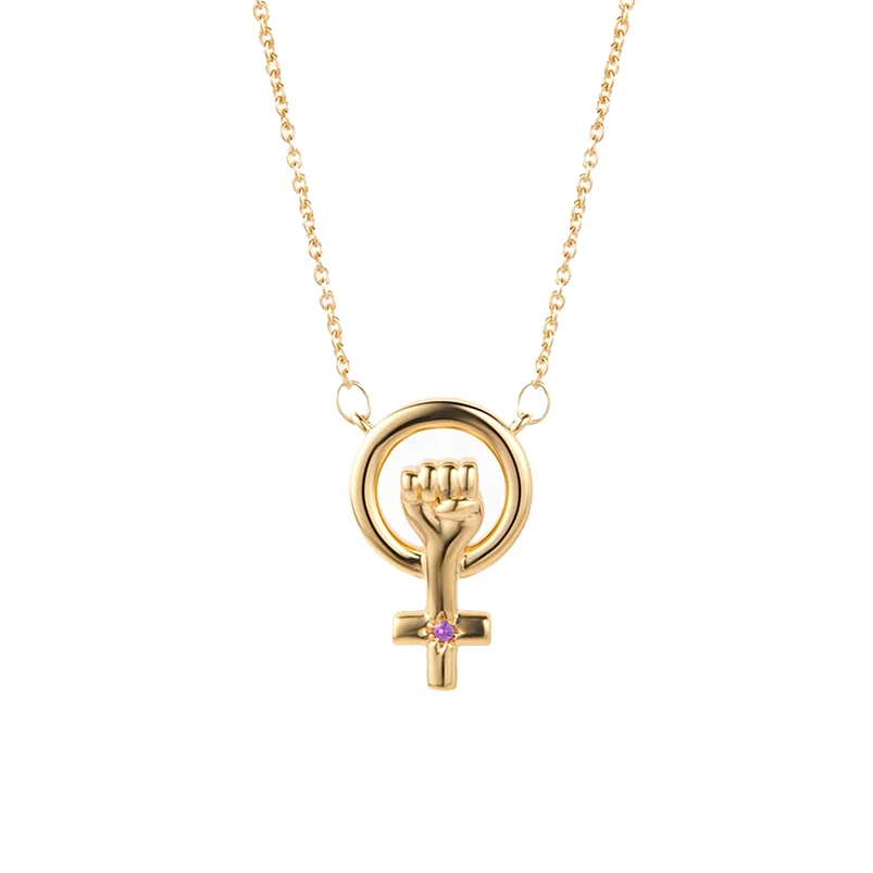 

Gemnel wholesale 925 sterling silver woman power goddess charm pendant necklace
