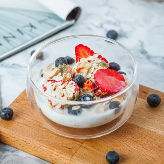 

Glass bowl dessert bowl transparent heat insulation