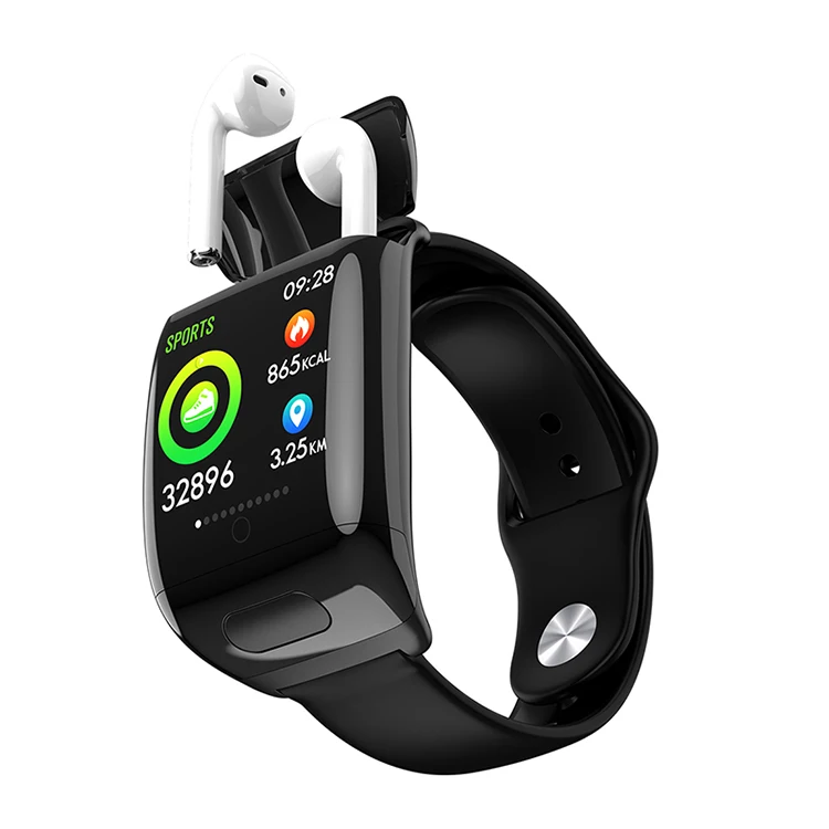 

Newest Arrival G36 Smart Watch TWS Earphone Headphone Heart Rate Blood Pressure 2 in 1 Smart Watch With Earbuds, Black,white