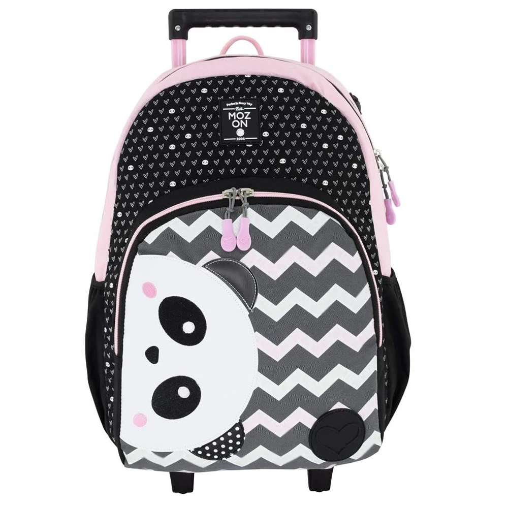 

Kids18" Rolling Backpack School Luggage for Girls Carry-on Trolley Teens Bags Fashion Panda Suitcase Daily Life Nylon