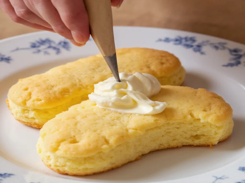 Piping vanilla cream filling into freshly baked twinkie cakes