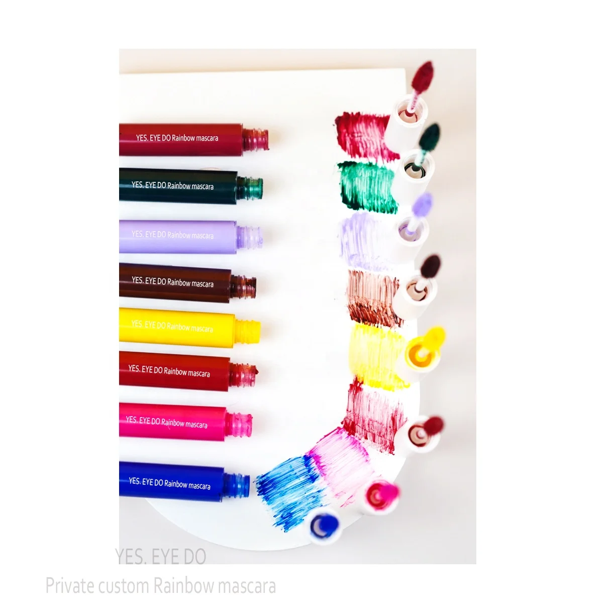 

Customized wholesale rainbow mascara Waterproof do not take off makeup Suitable for all makeup OEM Custom Logo Private Label, Multi-colored
