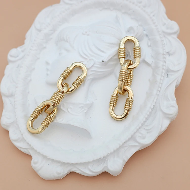 

Fashion Wholesale Chunky Geometrical Hoops Alloy 18k Gold Plated Thick Oval Rectangle Hoop Earrings