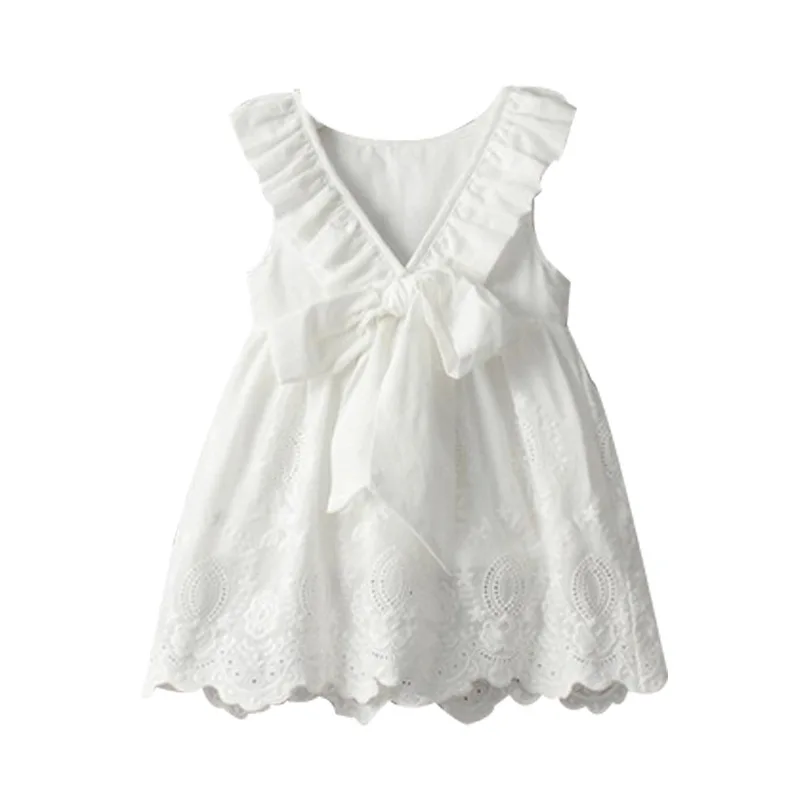 

2021 Girls Dresses Solid White Girl Dress Summer Style Children's Clothing Dresses For Girl Dress Infant Girl Clothes
