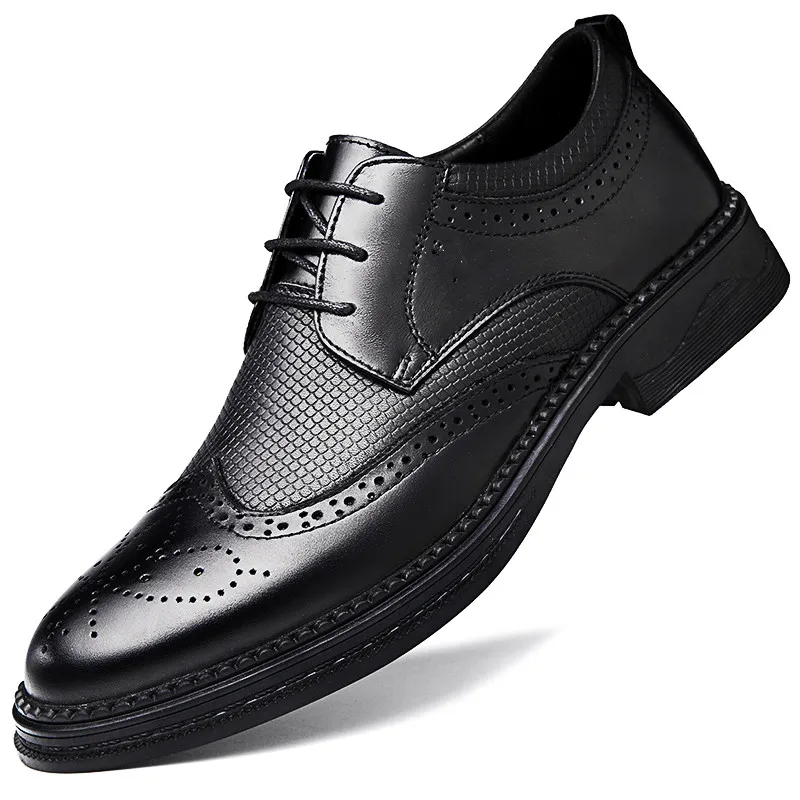 Factory Supply in Ready Stock Top Quality Cow Genuine Leather Office Business Party Men Dress Oxford Wedding Shoes