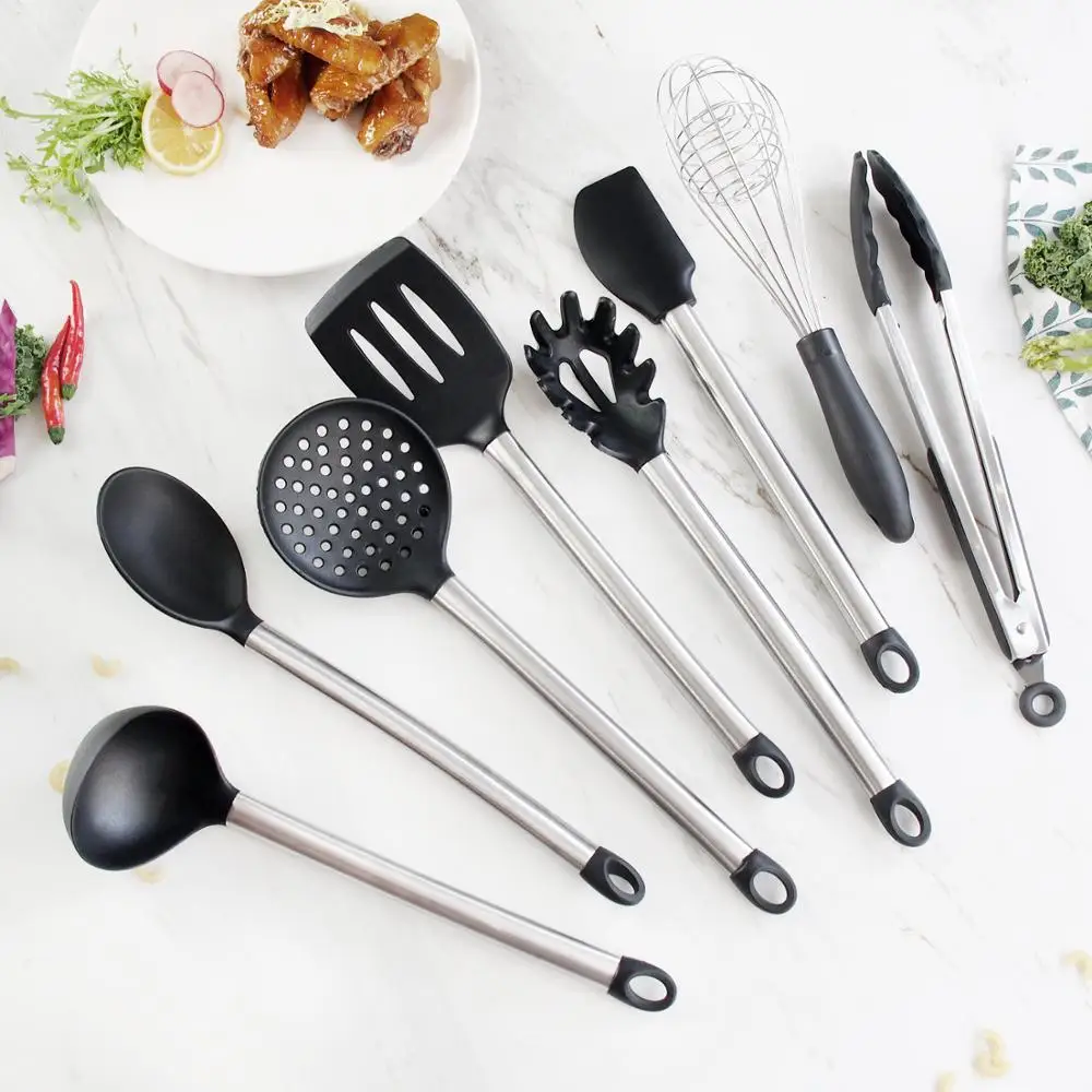 

Common Kitchen Ware Utensil Food Tong, Skimmer, Turner Cooking Tools, Black