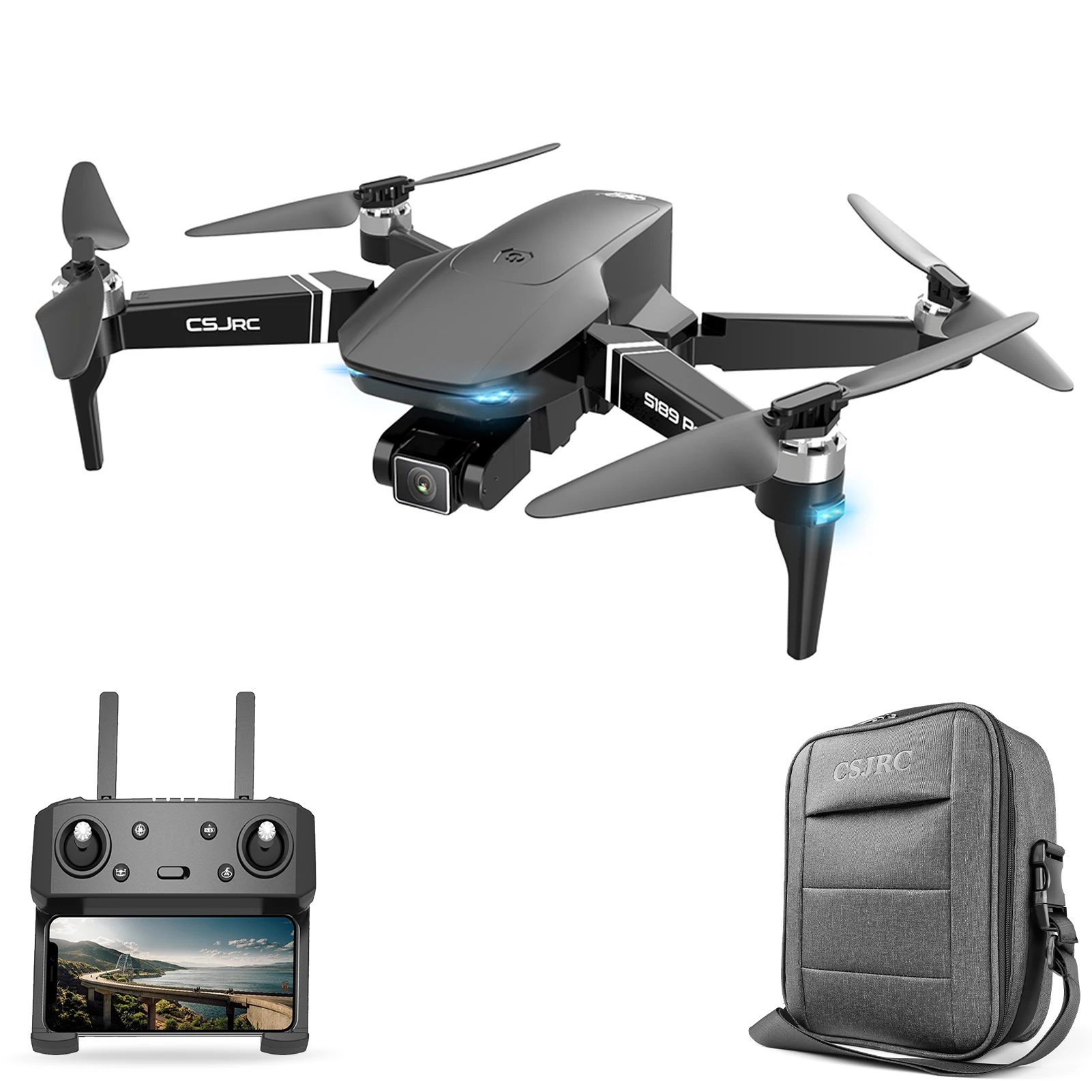 

S189 PRO GPS Drone with 4K Camera Brushless Quadcopter 5G Wifi FPV Follow Surround Fly 25mins Flight Time Dual Camera Drone, Black