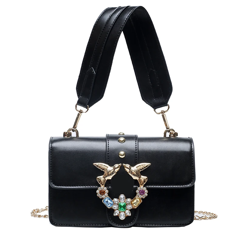 

Luxury Fashion diamond Metal Swallow Women Purse and Handbags 2020 New Famous Design Chain Shoulder Messenger Bags Louis Bags