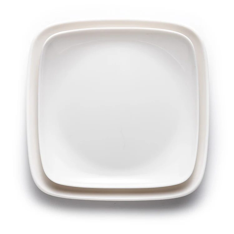 White Bulk Cheap Melamine Dinnerware Plates,High Quality Square