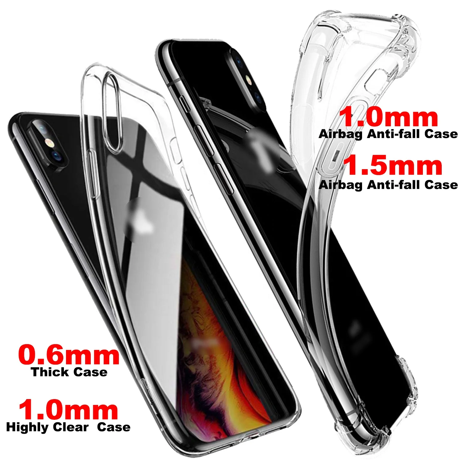 

Tschick Anti-fall Clear Silicone Phone Case For iPhone 12 Pro Max/12 Pro/12 Mini 11 X XR XS MAX 6 7 8 Plus Case TPU Back Cover