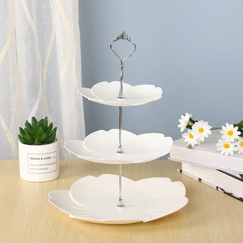 

Wholesale 3 Layers Cake Decorating Stand Plastic White Wedding 3 Tier Cake Stand