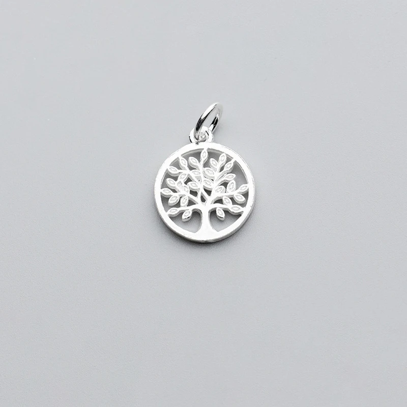 

Jewelry Accessories 14MM Round Hollow Life Tree Pendant Charm 925