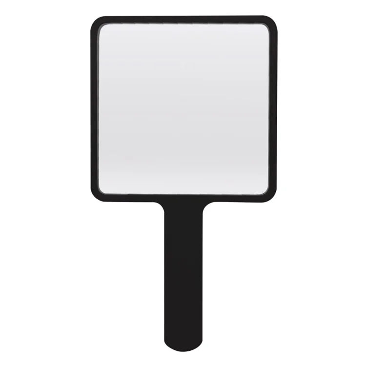 

Rubber Coating Square Plastic Personalized Single Side Handheld Mirror