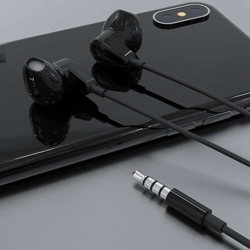 

Whole Sale Hot Selling Good Quality Cheap Built In Mic Metal Heavy Wired Earphone Earbuds Headphone Headset, White