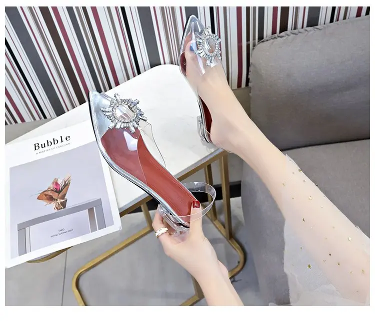 

Wholesale Fashion Ladies Pointed Slide Sandal Women Slippers, Silver