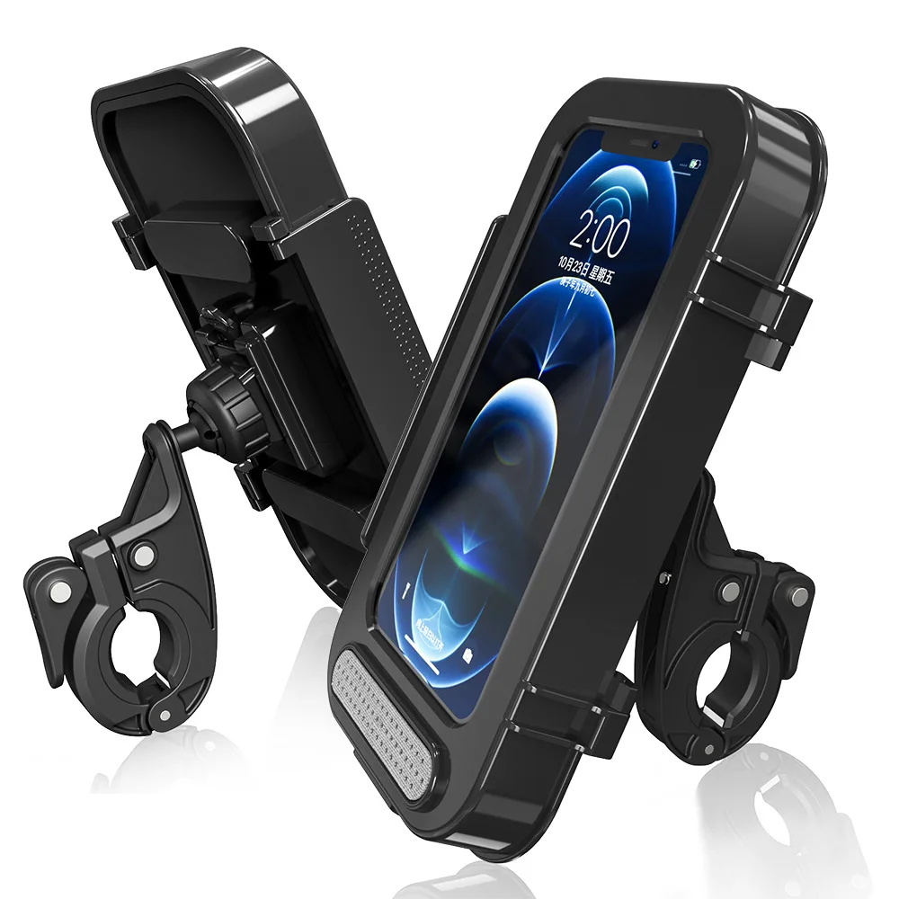 

New Adjustable 360 Degree Rotation Foldable Touch Screen Bag Motorcycle Handlebar Waterproof Bike bicycle Phone Holder Mount, Black or customized