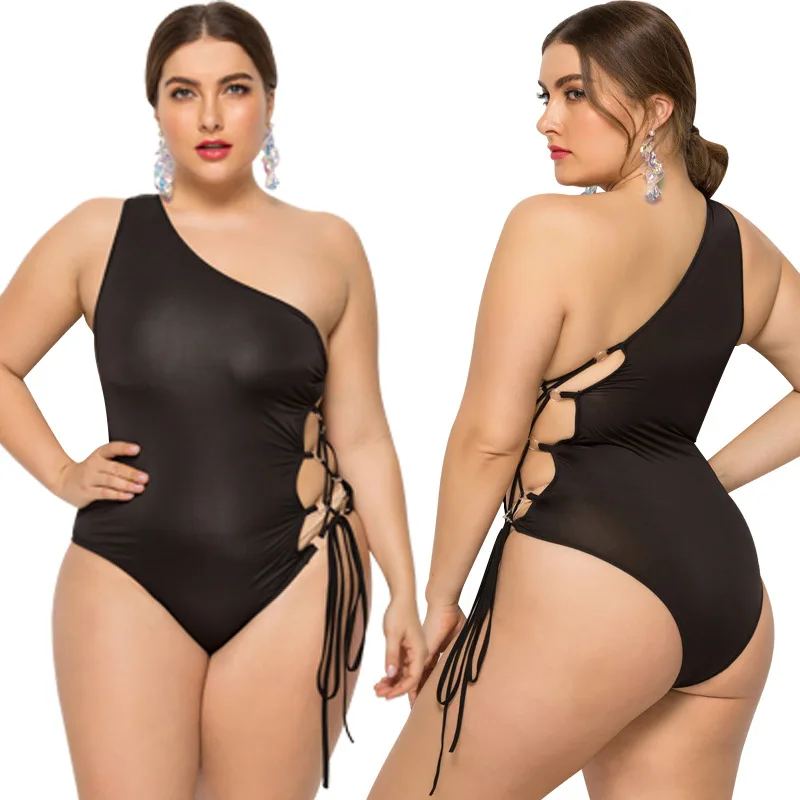 

2021 Hot One Shoulder Extra Large Womens Plus Size Designer 4XL 5XL Bikini Swimsuit Big Girl Colorful Western Swim Wear Swimwear