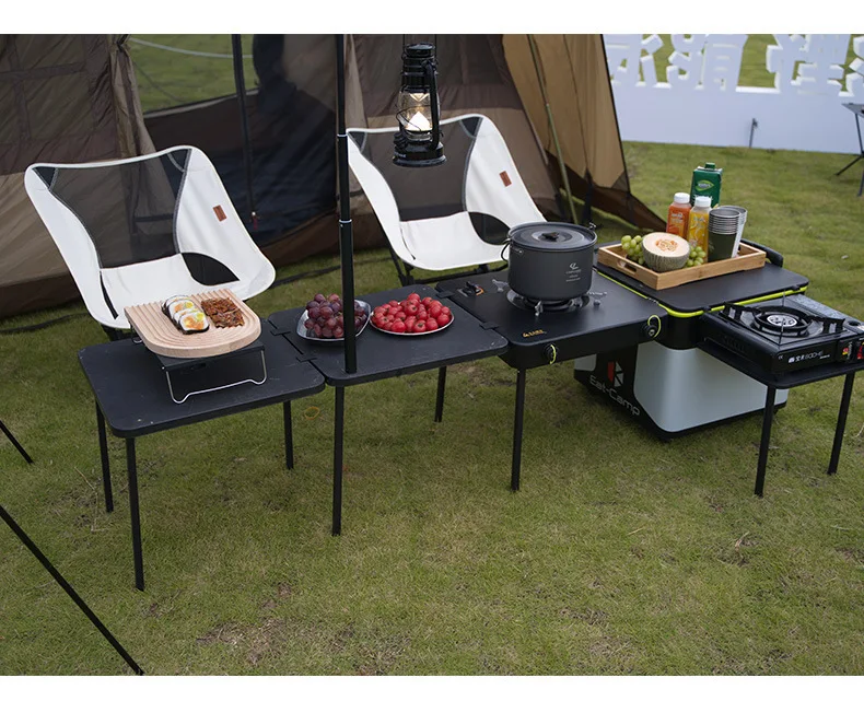 

Outdoor family Folding Picnic Table for camping , Outdoor mobile kitchen Outdoor portable integrated cooker, Aluminium