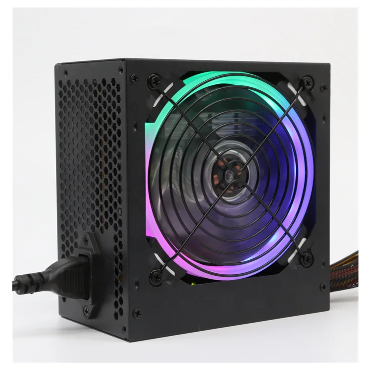 

New single voltage 80+500W/600W/700W/800W white card active transformer ATX high quality computer power supply, Black coated