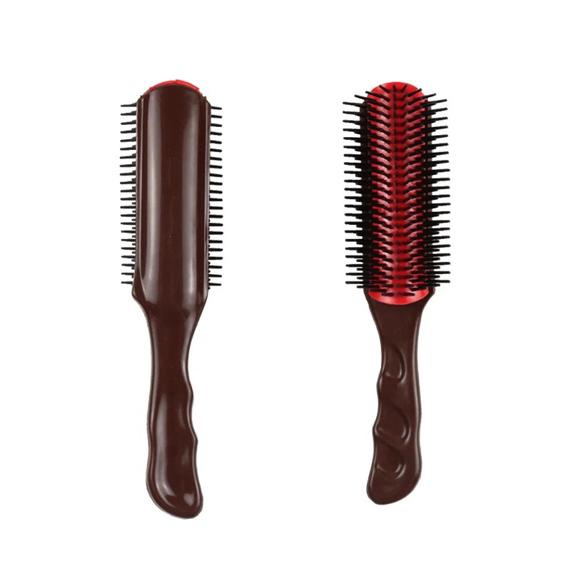 

MJ Custom Logo Detangling Hair Brush Wet Denmen Styling Straight Curly Dye Hair Styling Barber Hair Extension Comb Brush Tangle, Brown