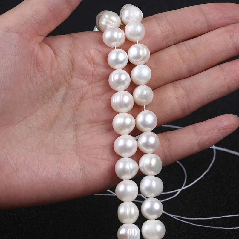 批发10-11毫米马铃薯形状淡水珍珠线