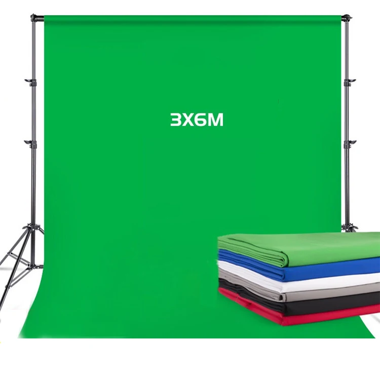 

3*6m Green Screen Chromakey Muslin Cotton Polyester Material Solid Color Style Stage Non Woven Photographic Backdrop Background