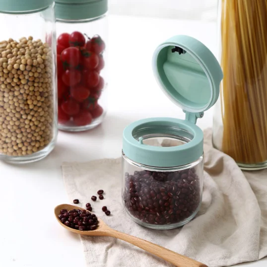 

Glass jar food sealed bottle household cereal storage box