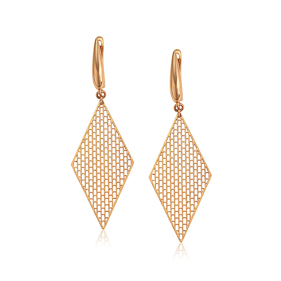 

97640 xuping 18k gold fancy Prismatic Dangle Drop Stud Earrings