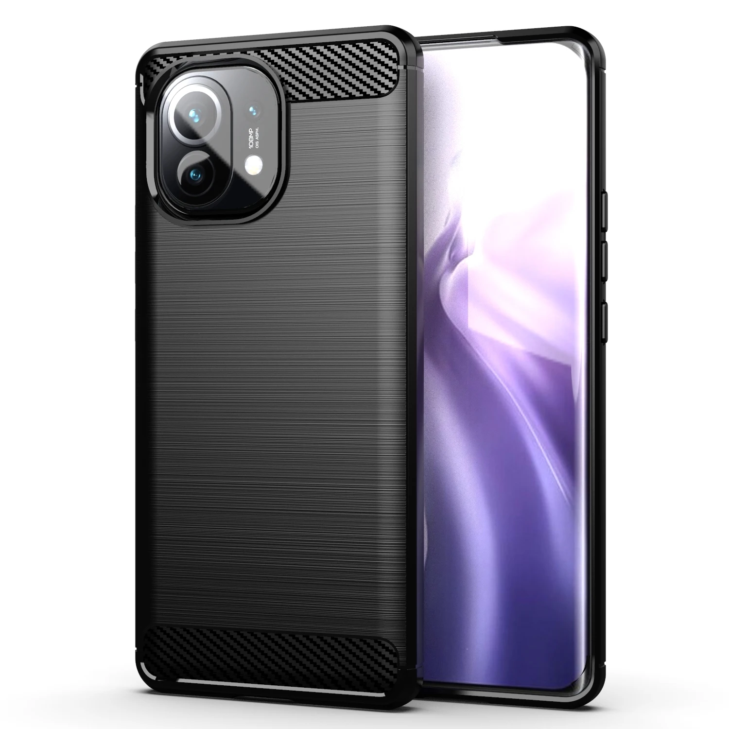 

Soft TPU phone Case For xiaomi 11 Back Cover Carbon Fiber Case For mi 11 ultra case