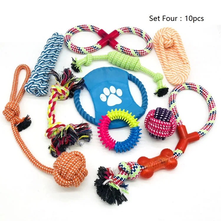 
Wholesale Dental Custom Cotton Durable Rope Dog Chew Set Pet Toy 