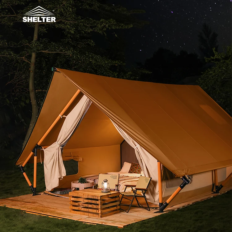 

Outdoor Camping Resort Strong Wood Structure Waterproof glamping luxury hotel canvas Safari Tent