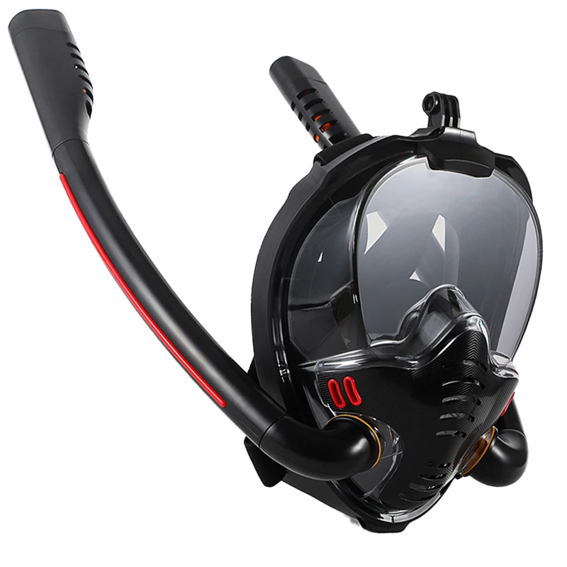 

Double Tubes foldable snorkel full swimming mask Snorkel Set snorkeling face mask