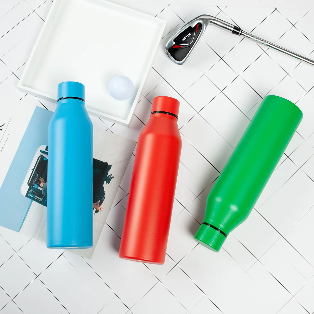 

Mikenda stainless steel metal material vacuum flask insulation colors sports water bottle logo custom, Mix