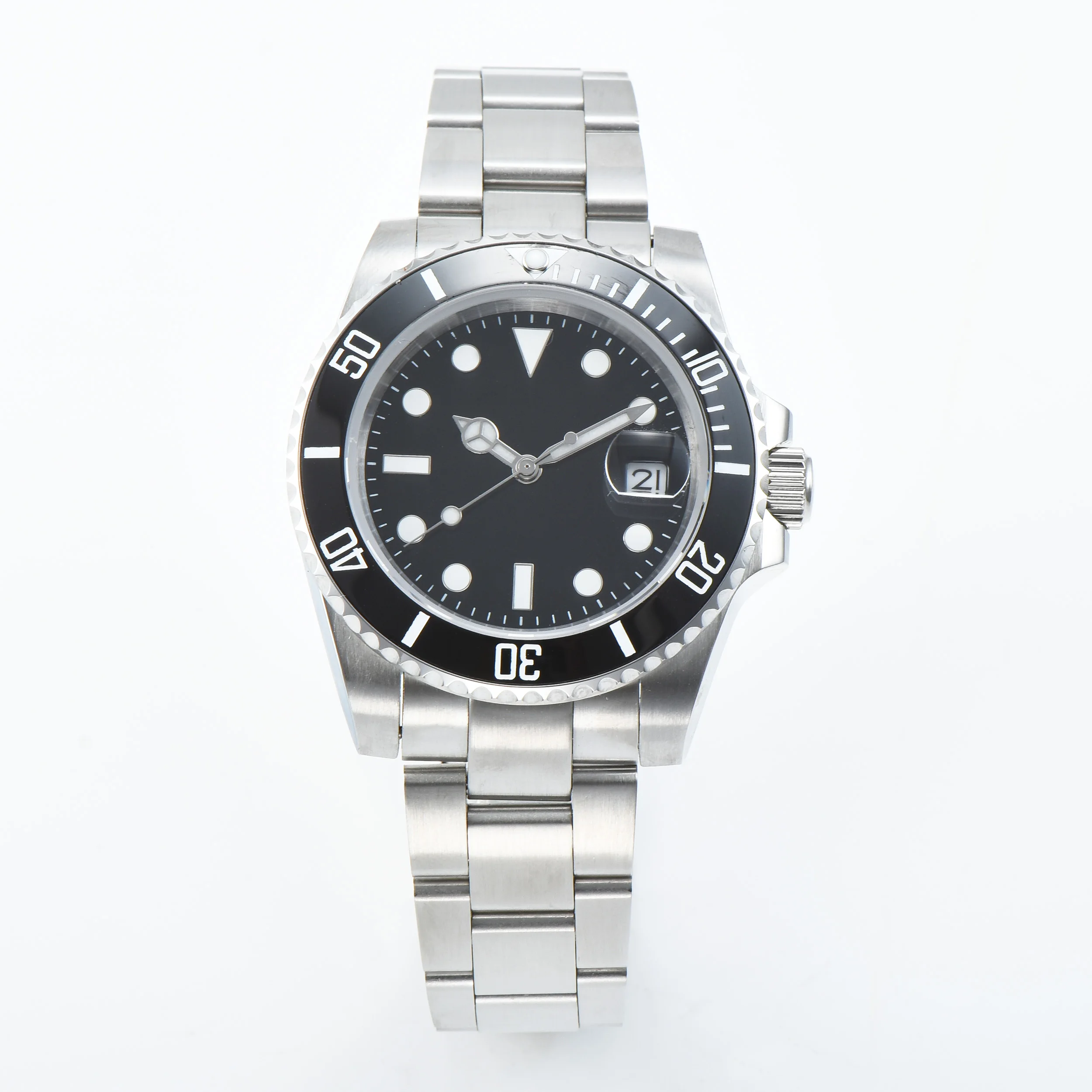 

40mm bomax sub men automatic mechanical watch sapphire glass ceramic bezel stainless steel bracelet