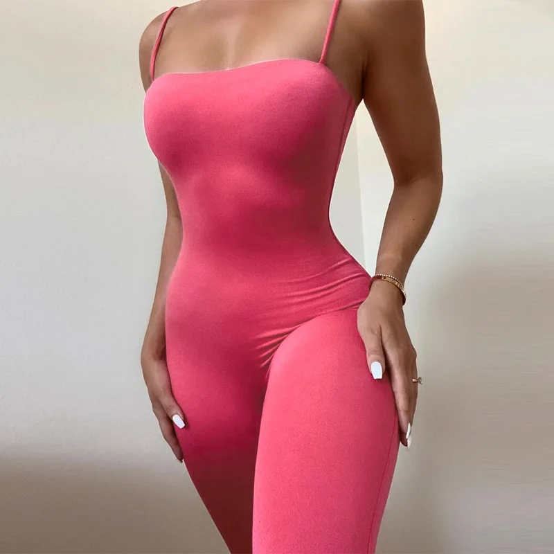 

YIWU QIUDUN New Arrivals Multi Color Suspender One Piece Midi Jumpsuit Elegant Slim Jumpsuits