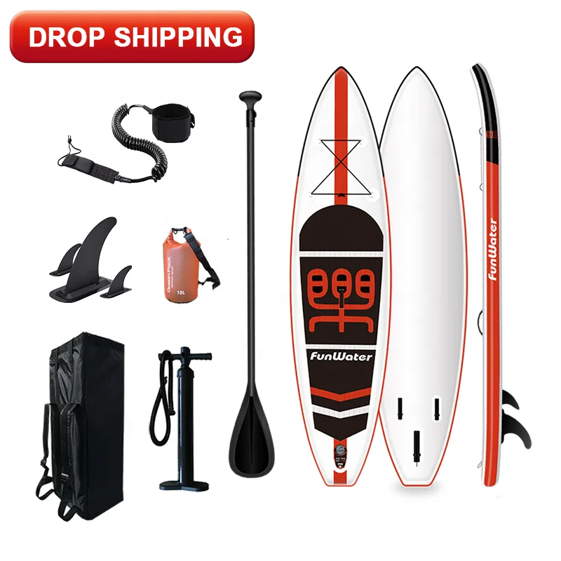 

FUNWATER drop shipping sup paddle board inflatabe sup china wakeboard sup stand up paddle surfboard, Orange